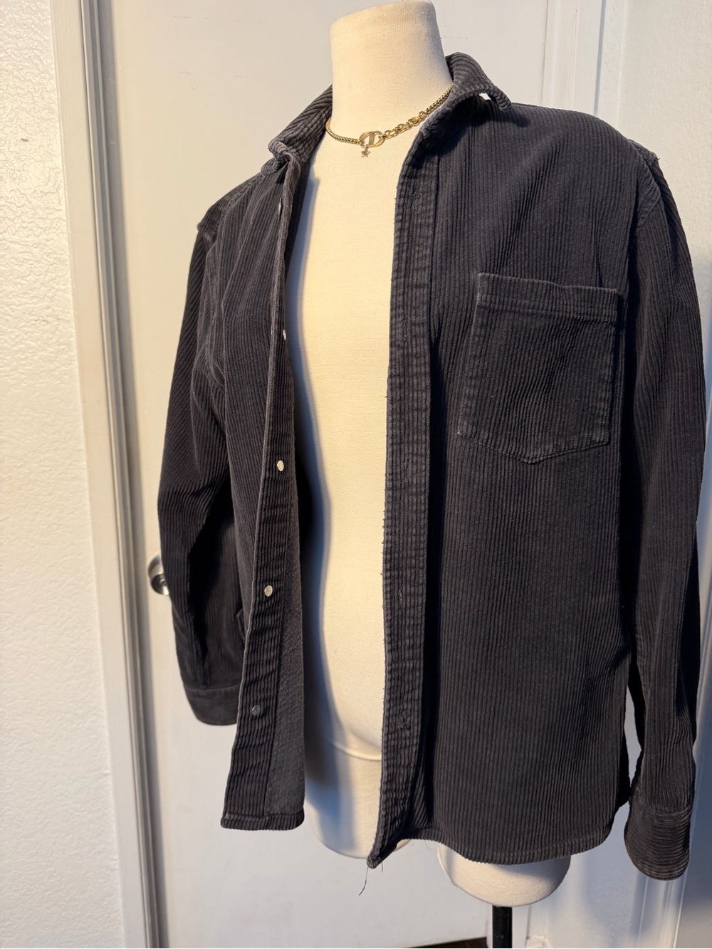 Zara Charcoal Black Corduroy Jacket